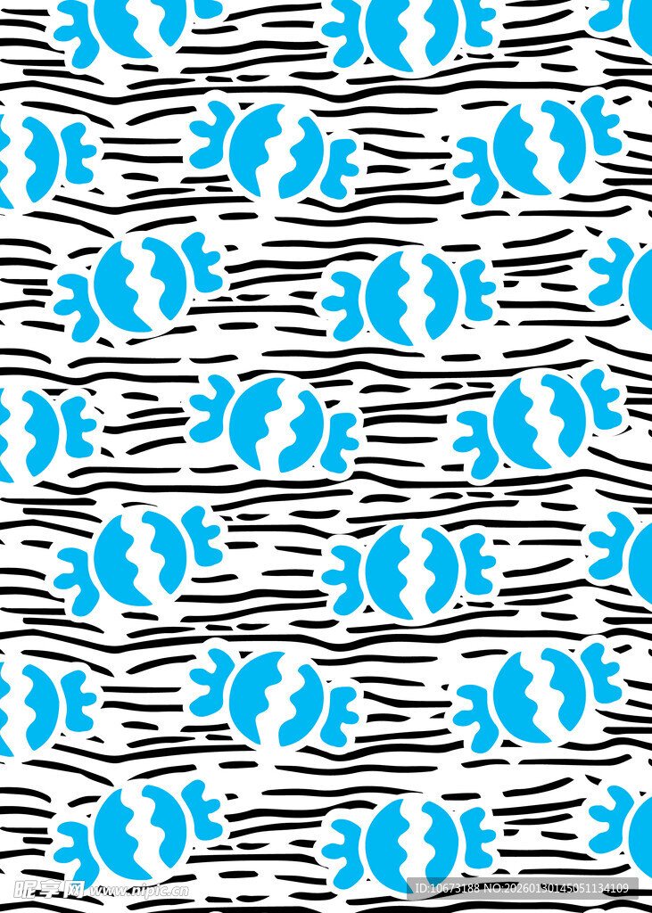 蓝白条纹鲸鱼图案背景