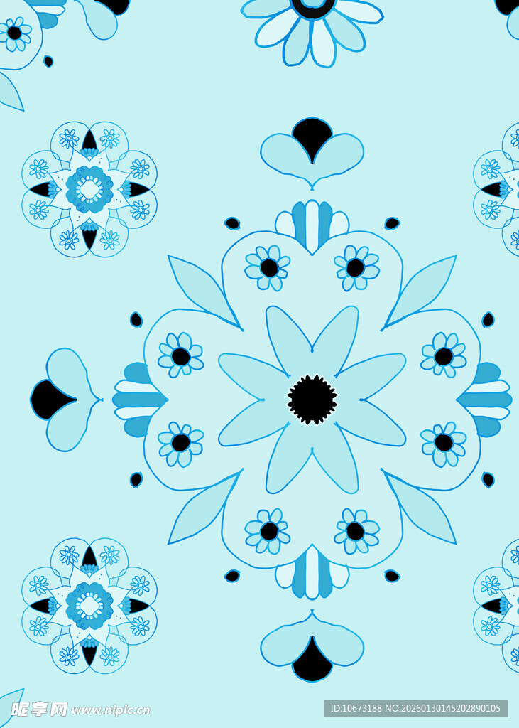 浅蓝色花卉图案装饰背景