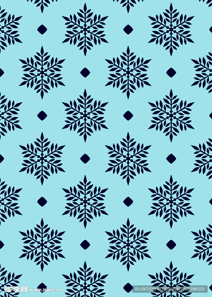 蓝色雪花图案背景纹理