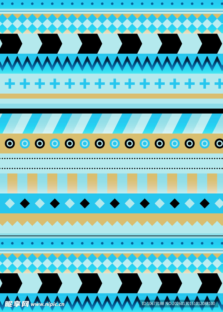 蓝黄几何图案装饰条纹