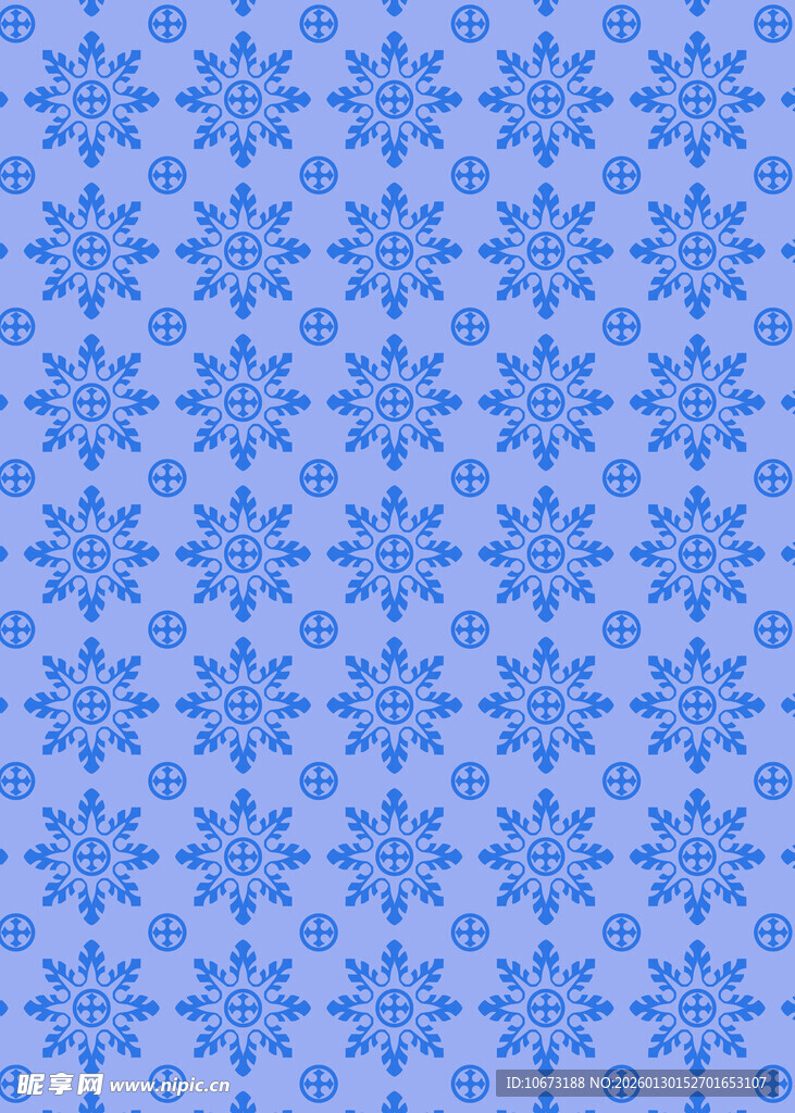 蓝色雪花图案背景纹理