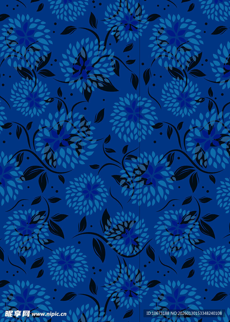 蓝色花卉图案背景