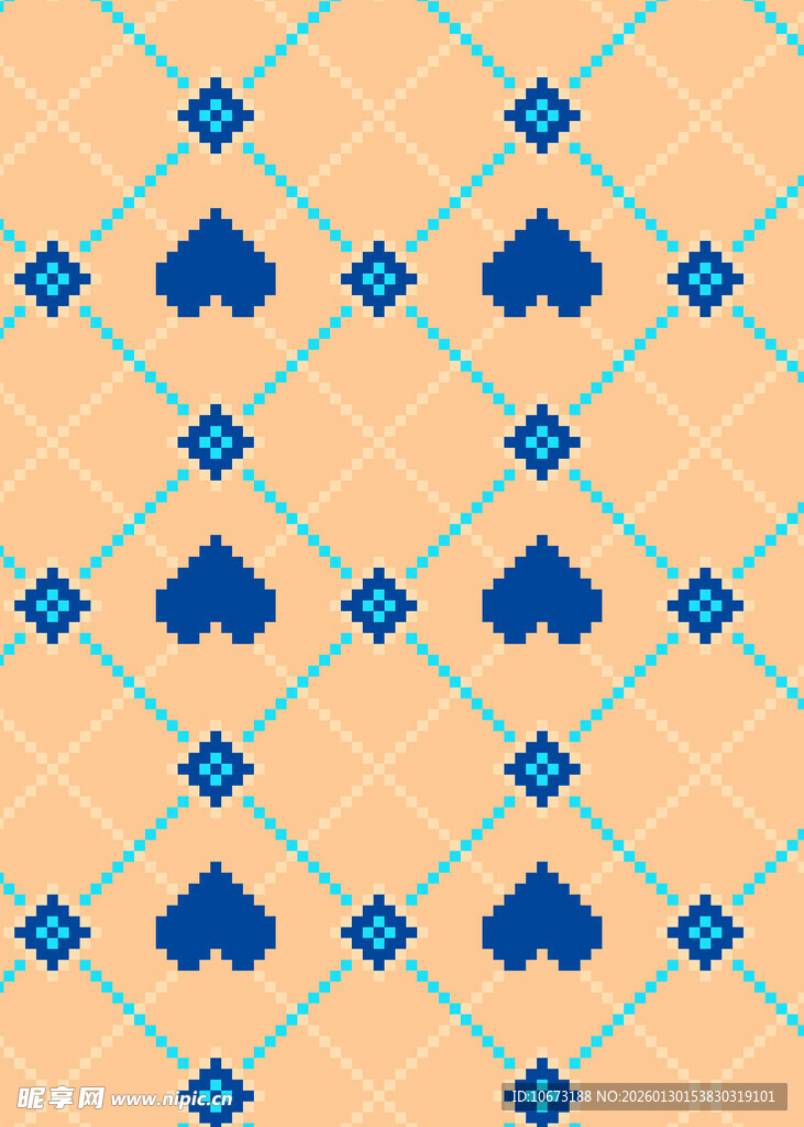 几何心形图案背景设计