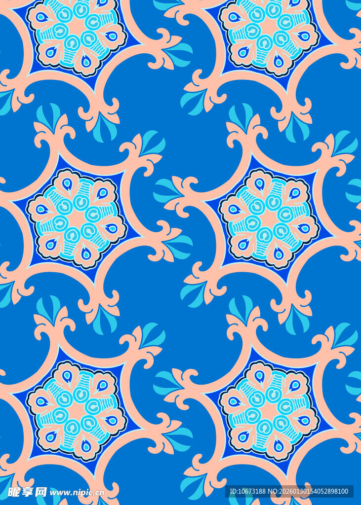 蓝色几何图案装饰背景