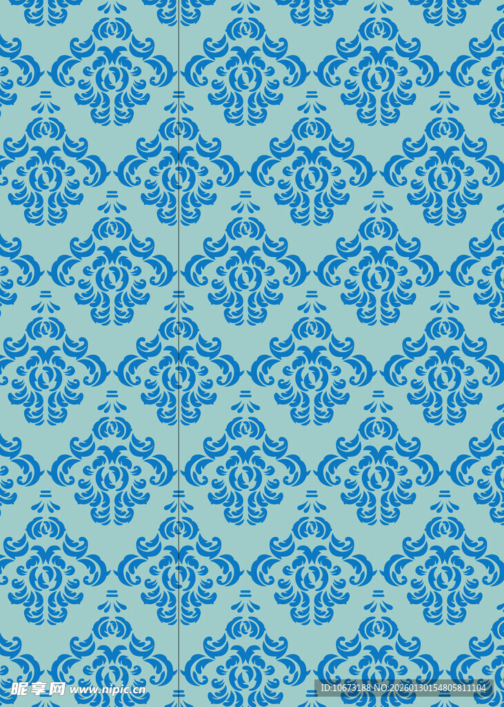 蓝绿花纹几何图案背景