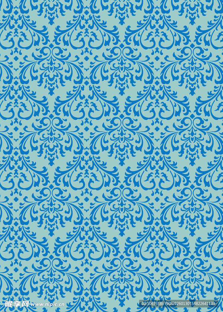 蓝色精美花纹图案背景