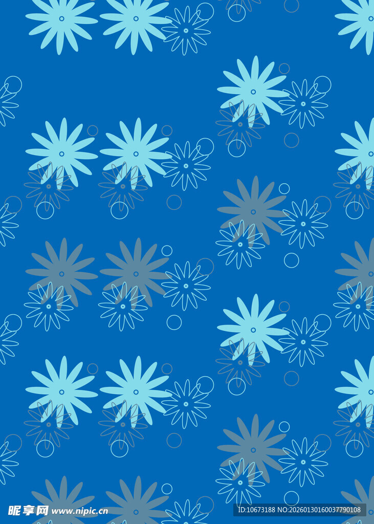 蓝色雪花图案背景纹理