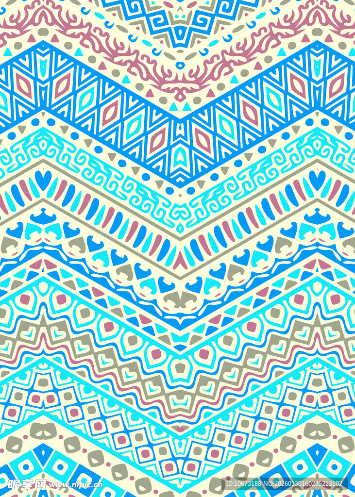波西米亚风多彩几何图案