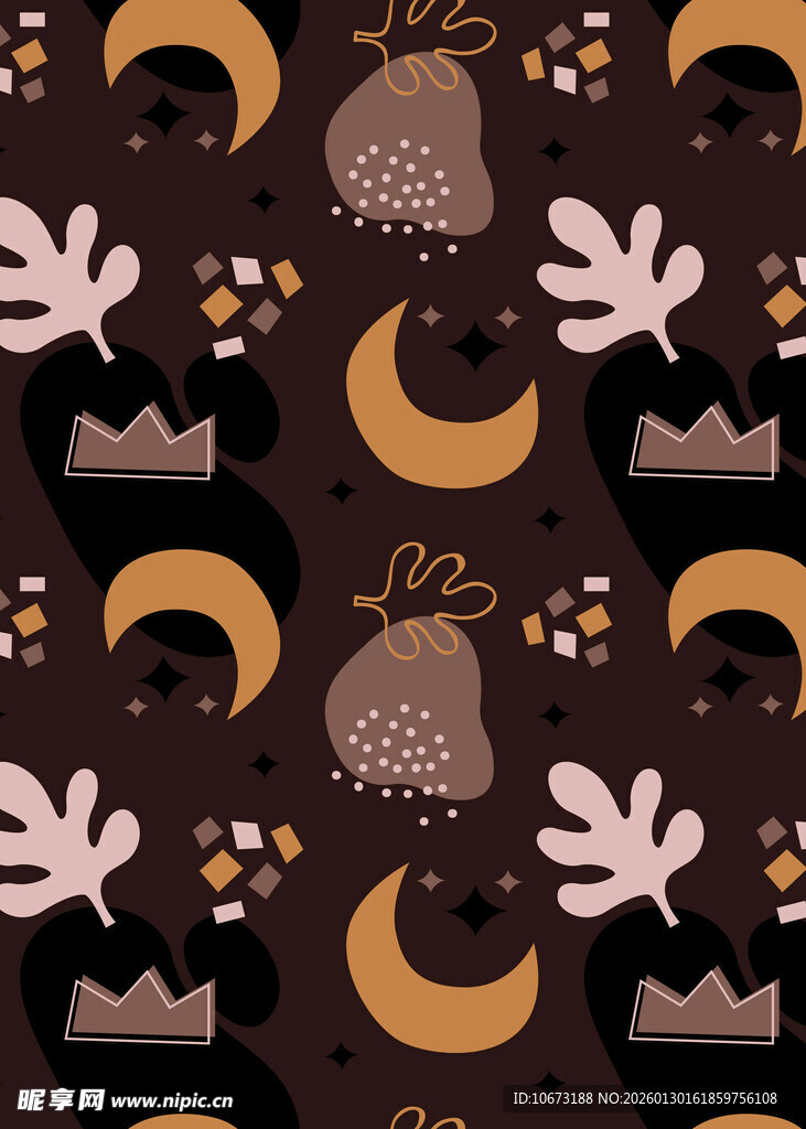 月亮树叶图案的深色背景图