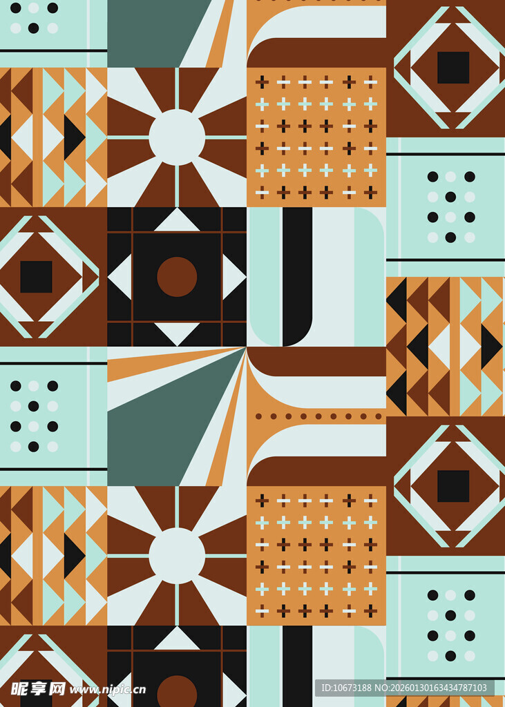 几何图案拼接装饰素材