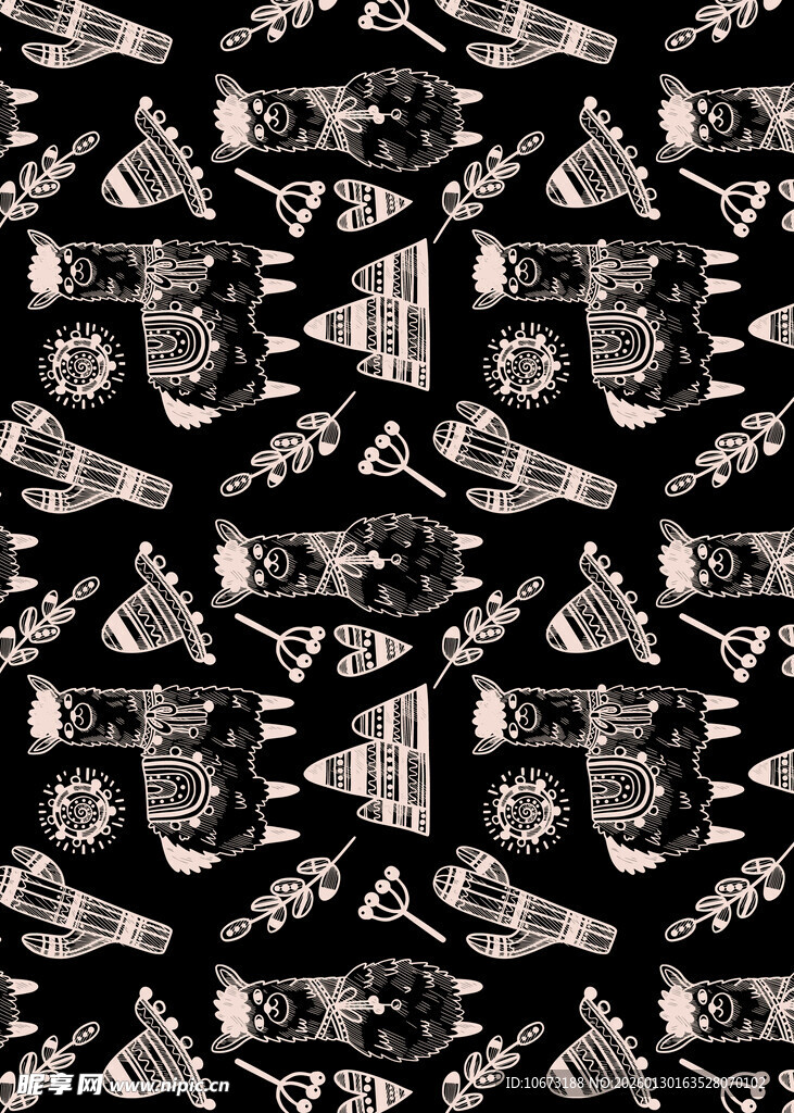 黑白几何图案无缝背景