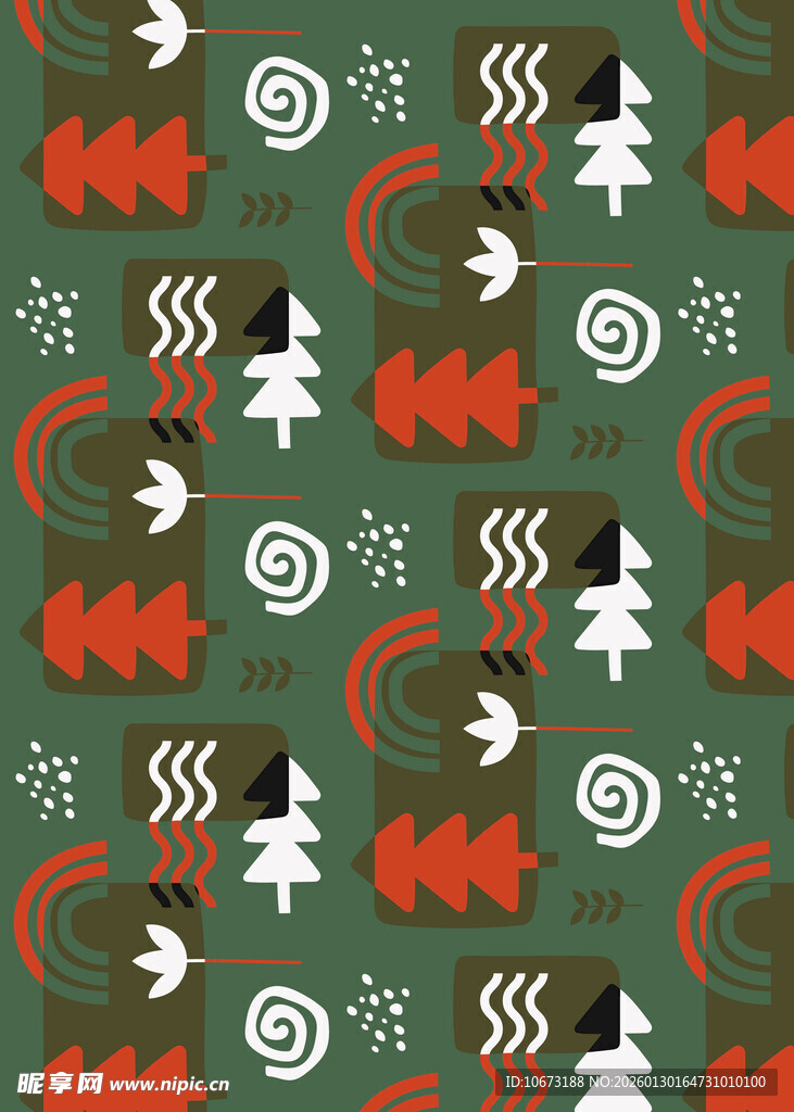 圣诞主题红绿图案背景