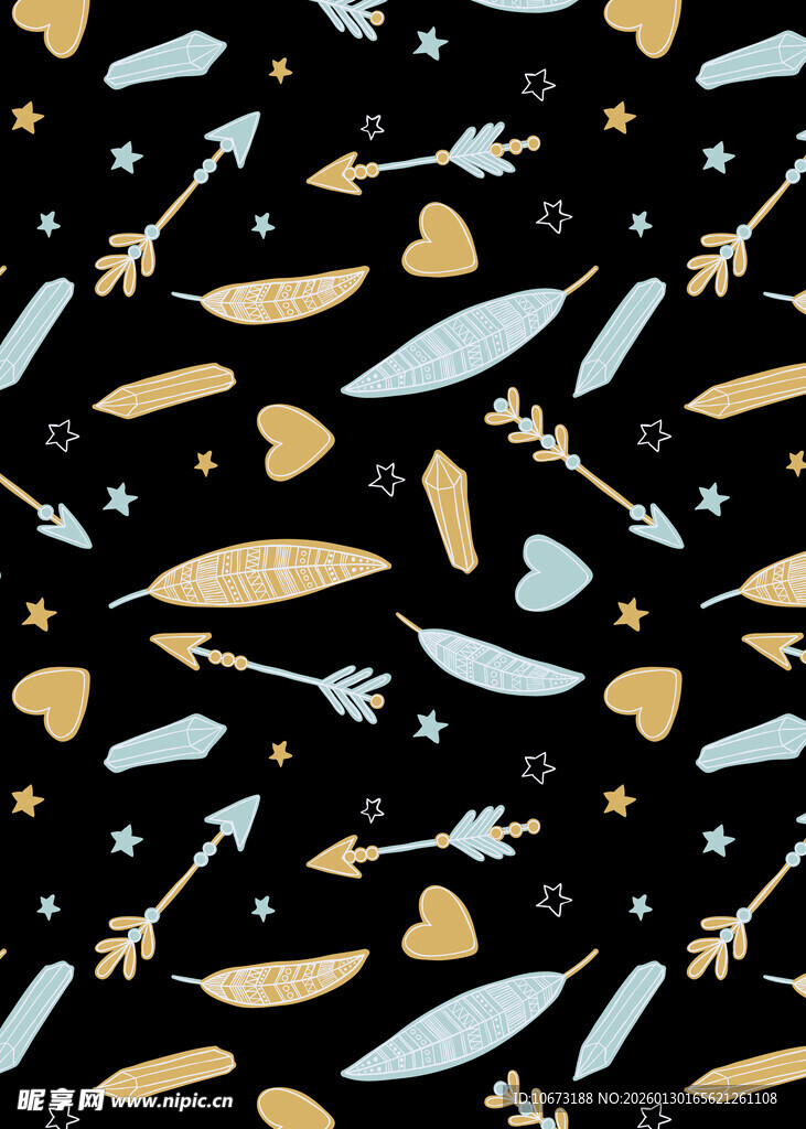 黑色背景几何箭头图案