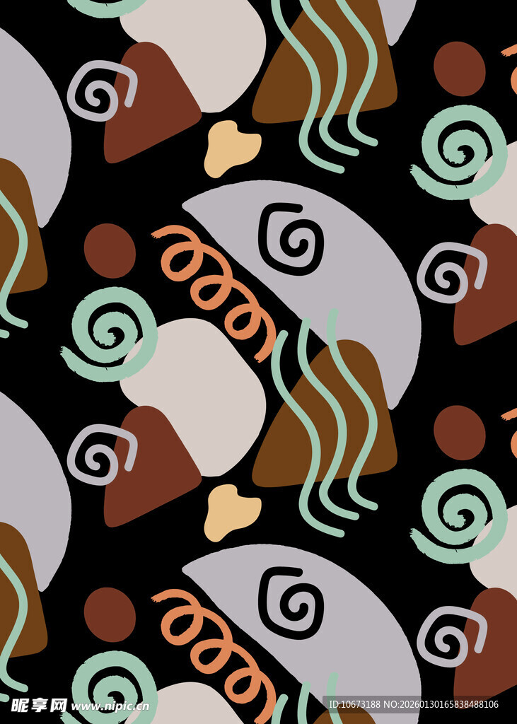 海洋生物图案的黑色背景纹理