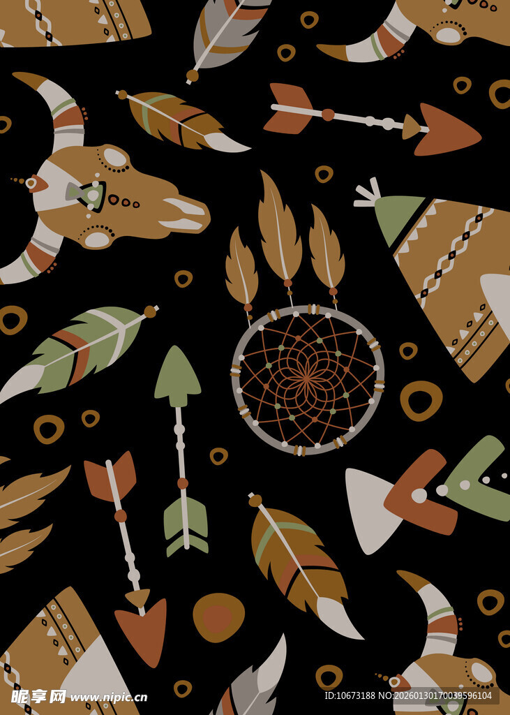 波西米亚风部落元素图案