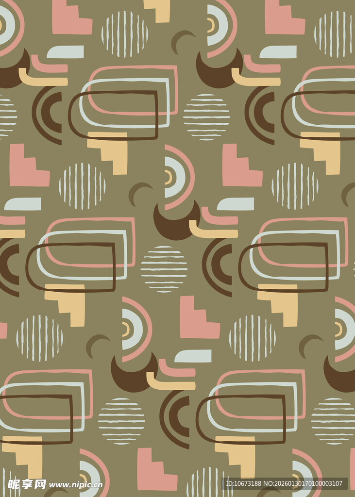 几何图案复古风无缝背景