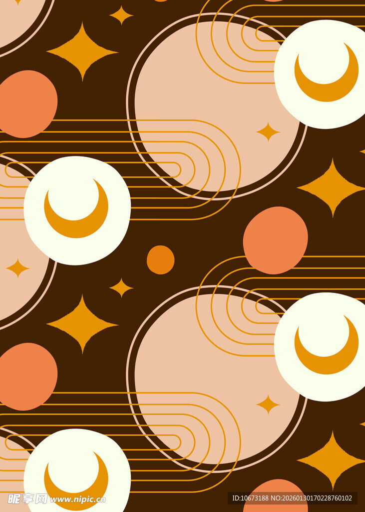 几何星球图案背景设计