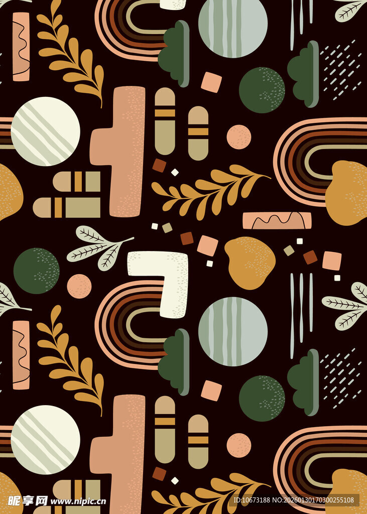 几何抽象风图案设计