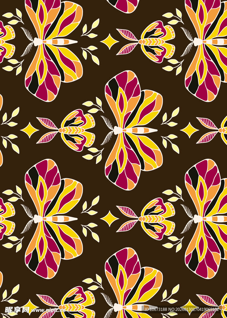 花卉几何图案装饰背景图