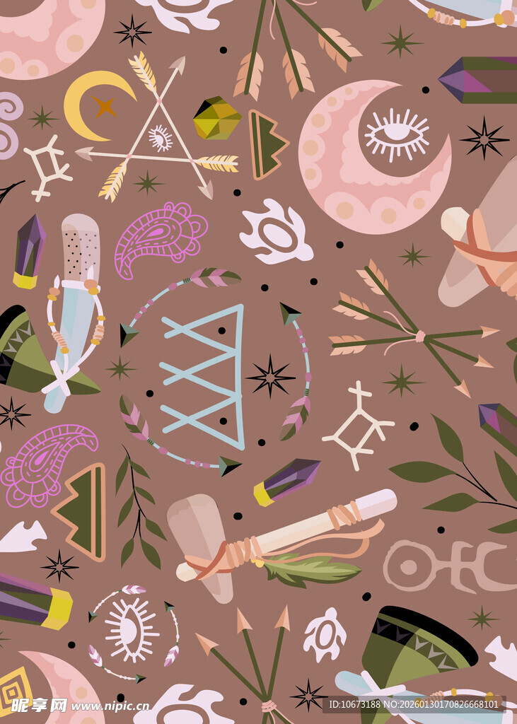 梦幻星座元素图案背景