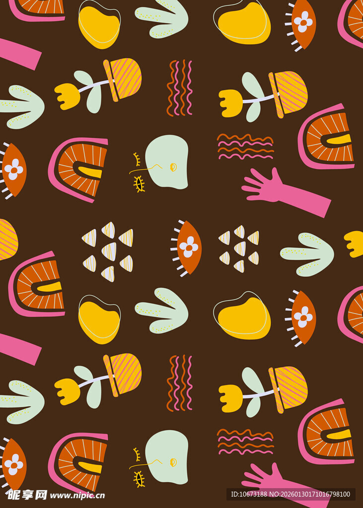 多彩手绘风装饰图案元素