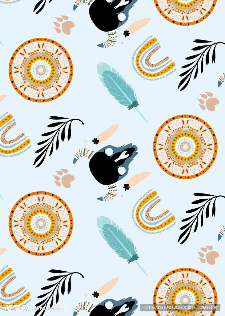 几何动物图案的清新背景