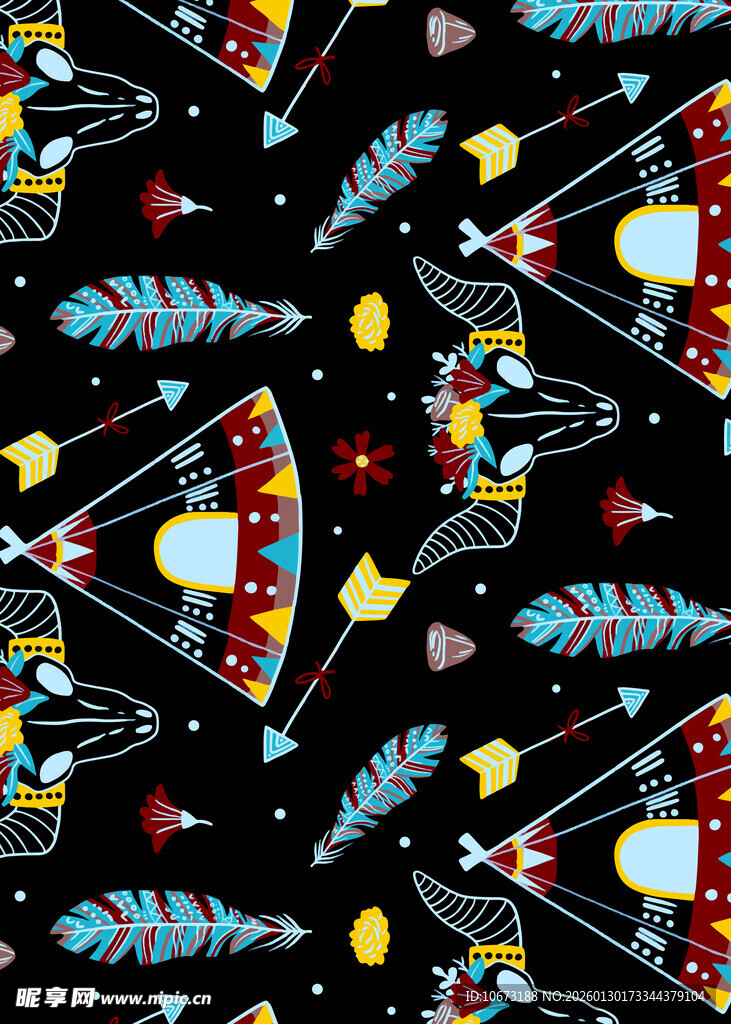 卡通宇航员太空元素图案