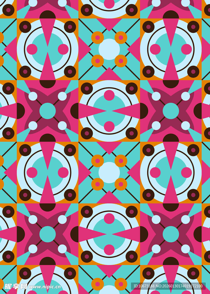 多彩几何图案无缝背景