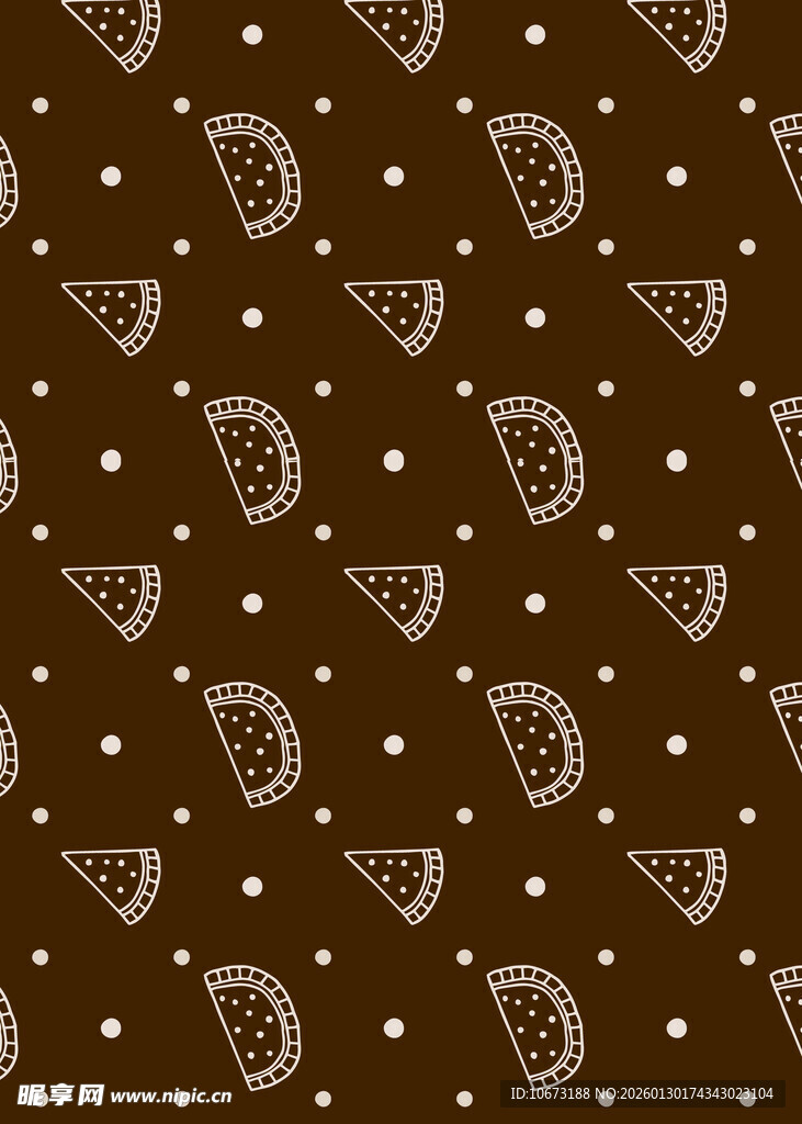 棕色背景西瓜图案无缝纹理