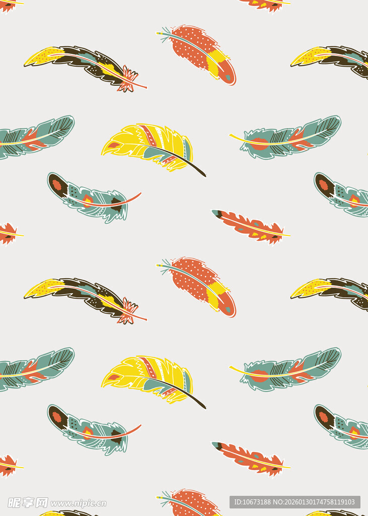多彩羽毛图案背景纹理
