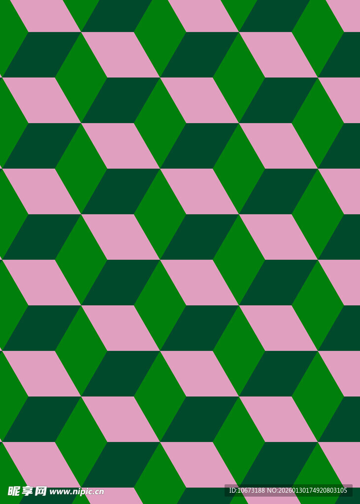 绿粉相间几何图案背景