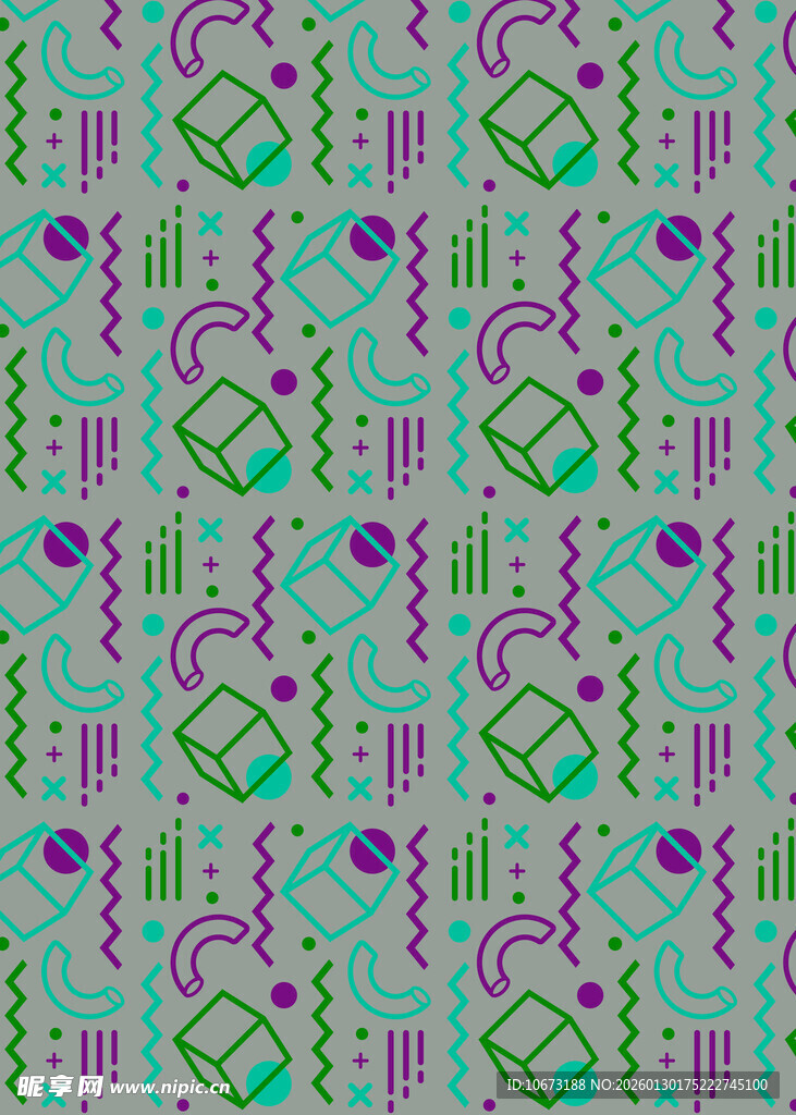 几何图案拼接的多彩背景