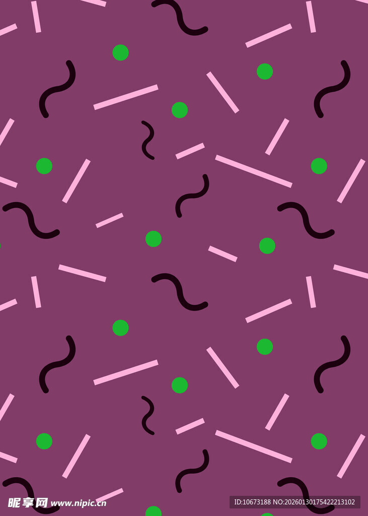 紫色背景趣味线条图案