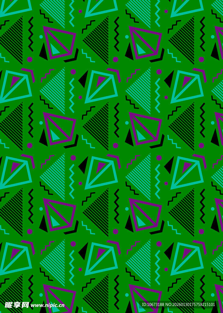 绿色几何图案无缝背景