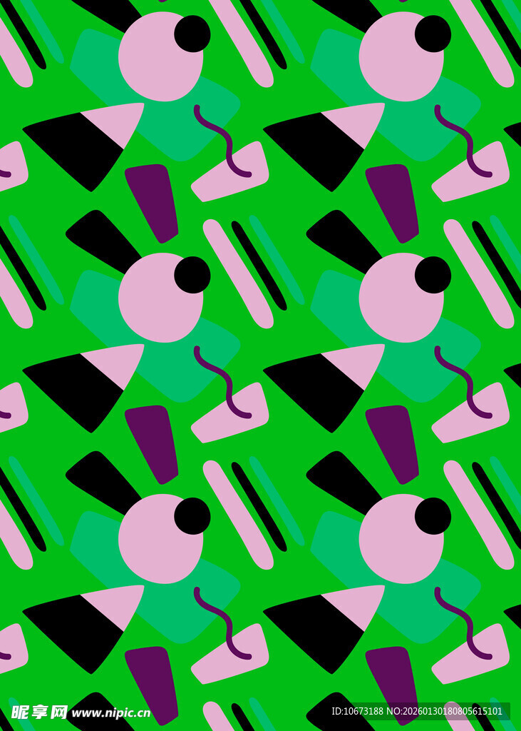 绿色几何文具图案背景