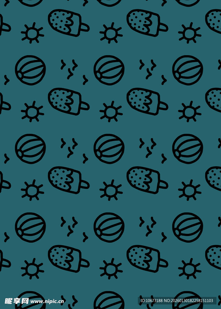 手绘风宇宙元素无缝图案