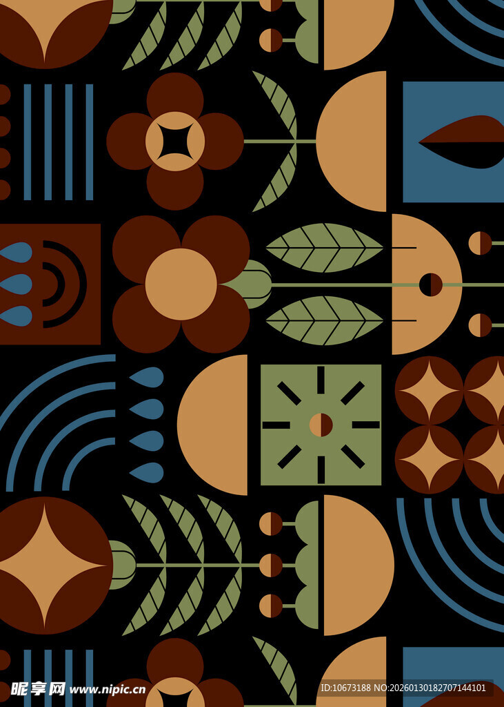 复古几何图案无缝背景