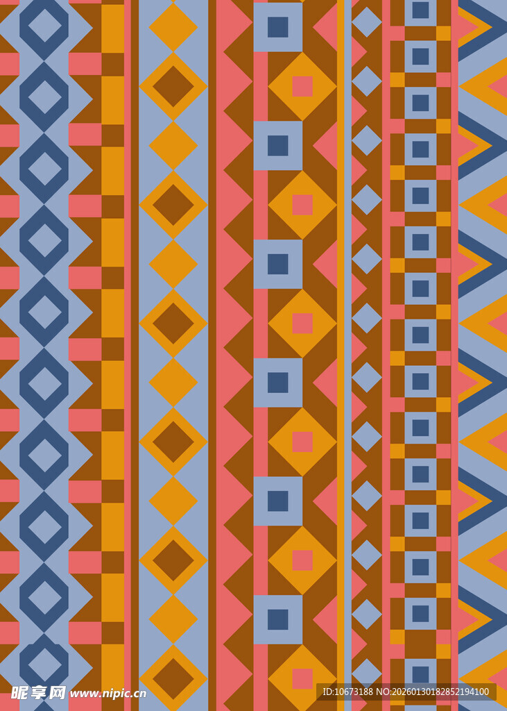 多彩几何图案无缝纹理