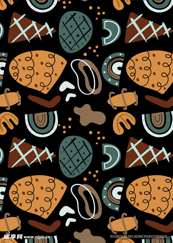 卡通风格烘焙食品图案