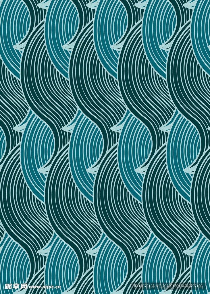 蓝绿色波浪纹理图案