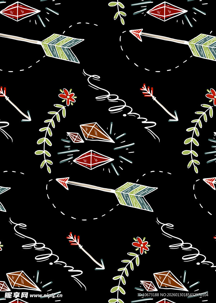 多彩箭头图案背景纹理