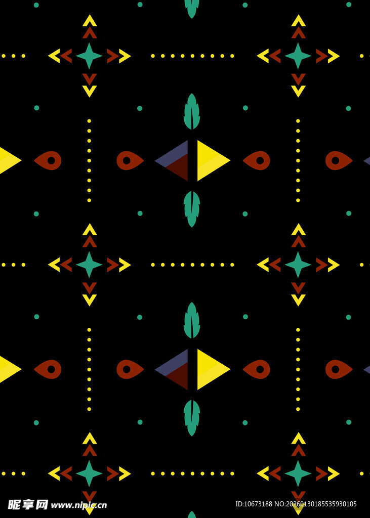 几何彩色民族风图案设计
