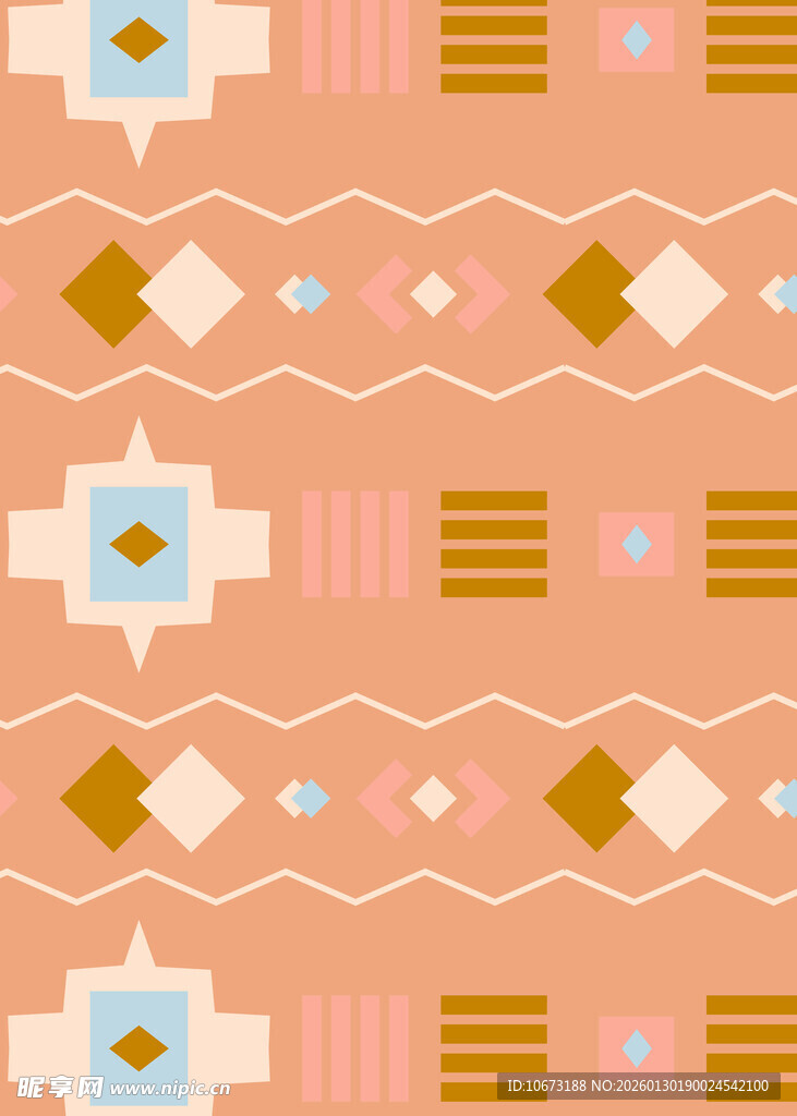 几何图案的暖色调装饰纹理
