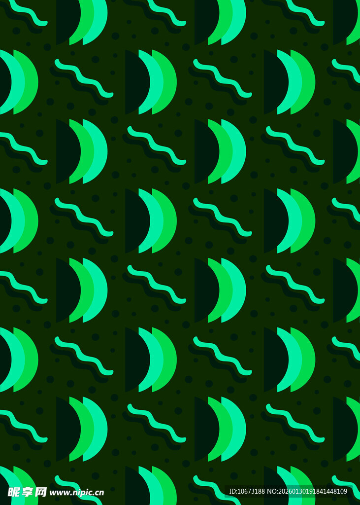 绿色月牙图案背景纹理