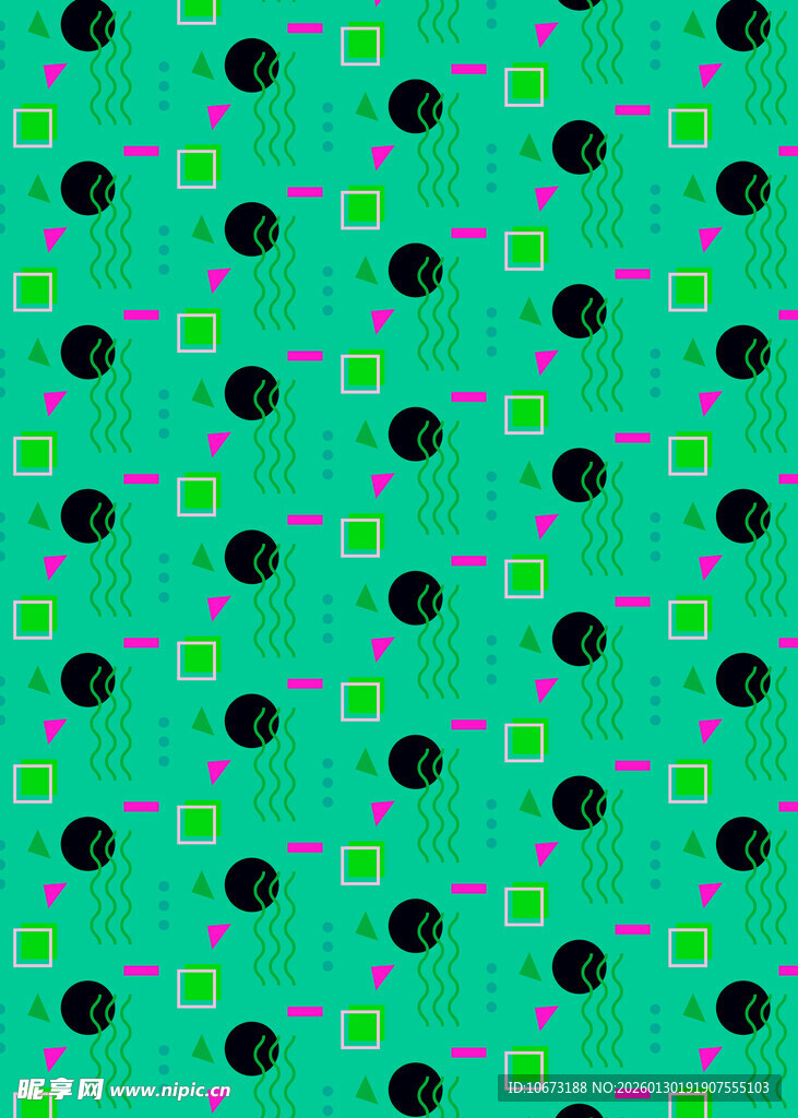 绿底几何图案无缝背景