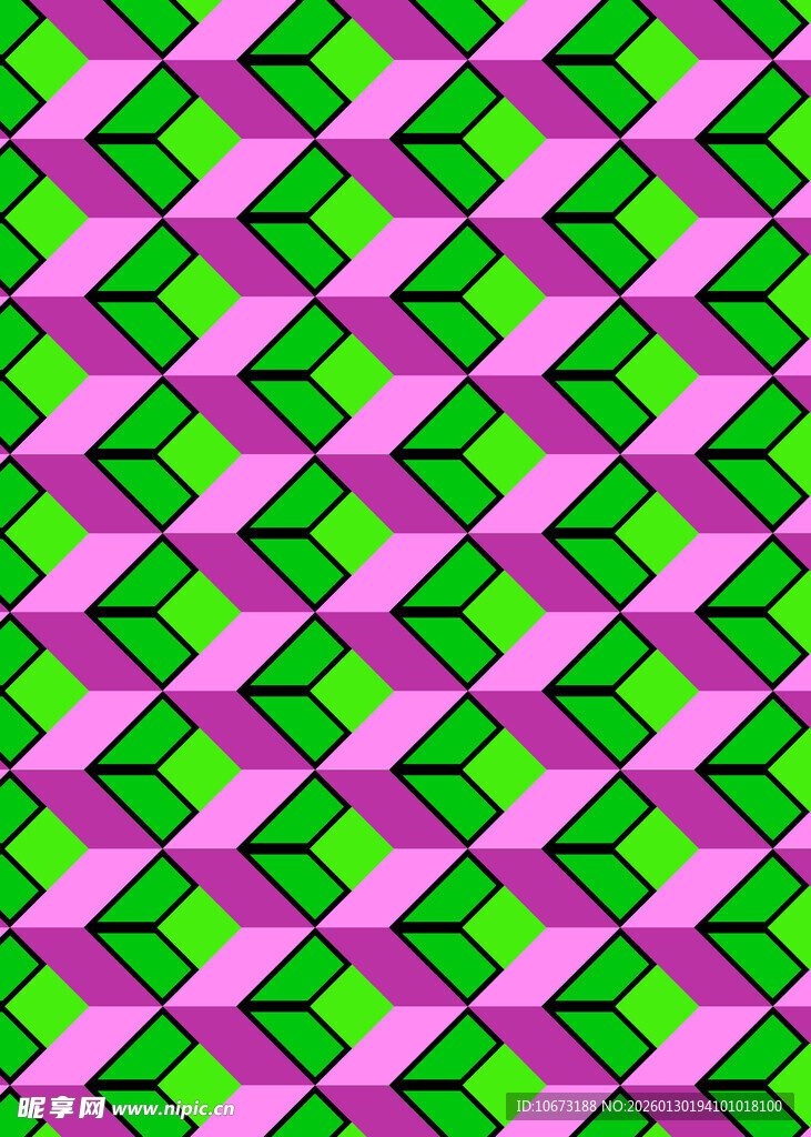 粉绿几何图案背景纹理