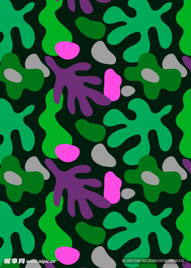 多彩植物图案背景纹理