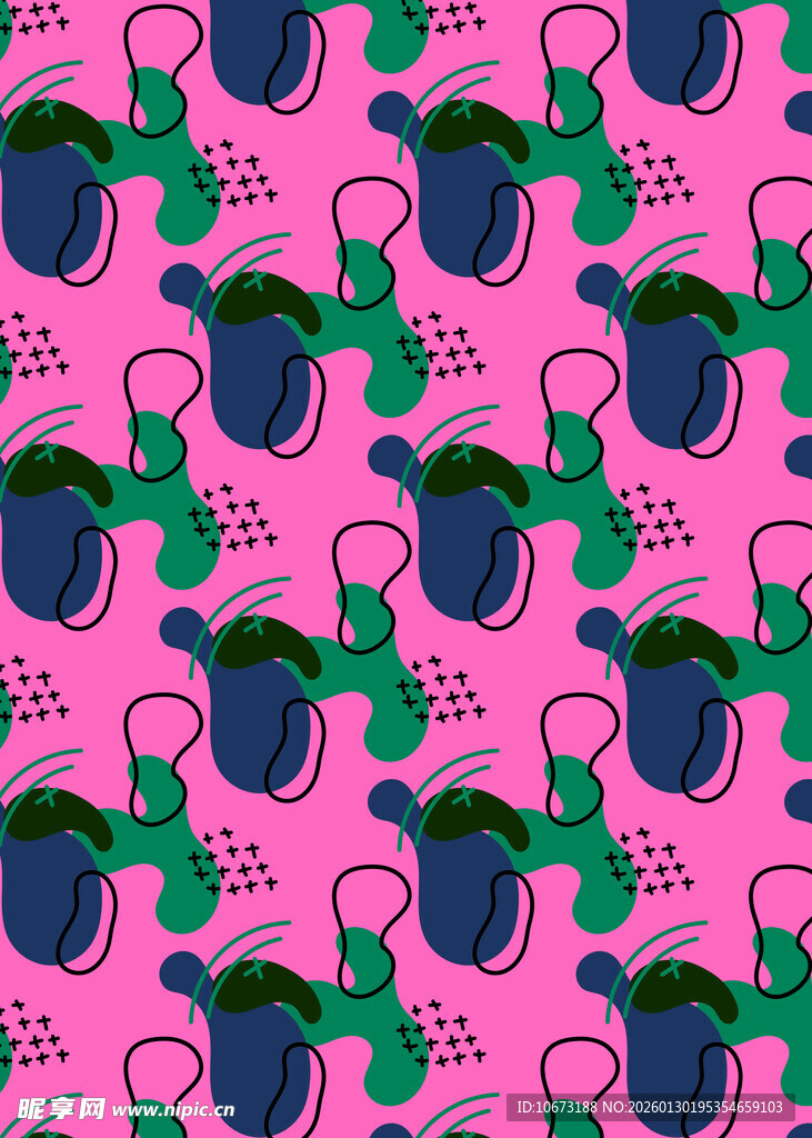 粉色背景仙人掌图案设计