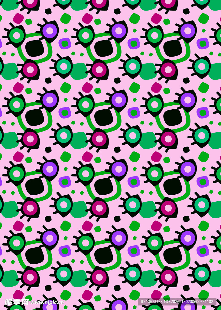 多彩骷髅图案纹理背景