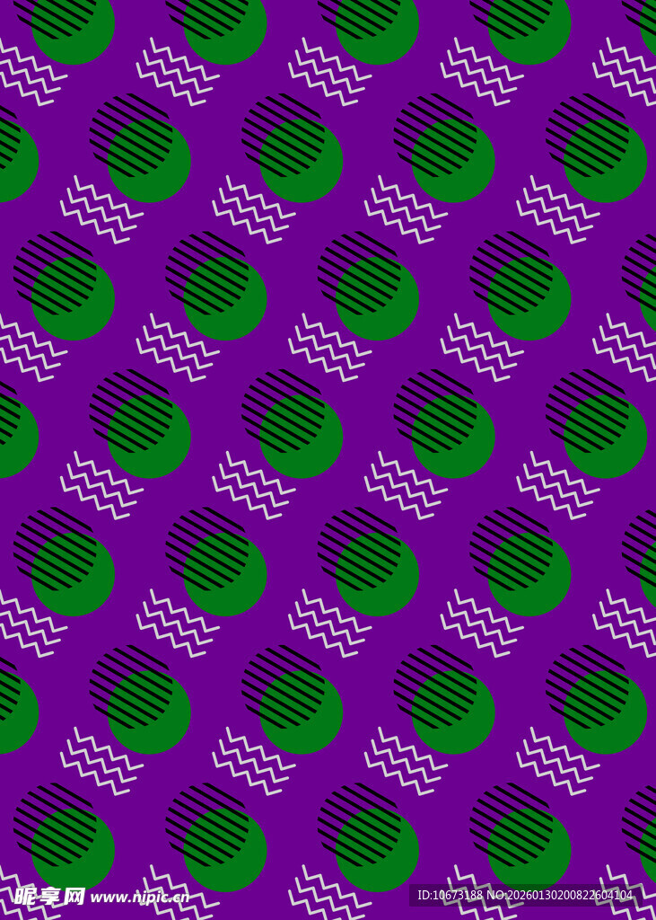 紫色背景上的绿色图案